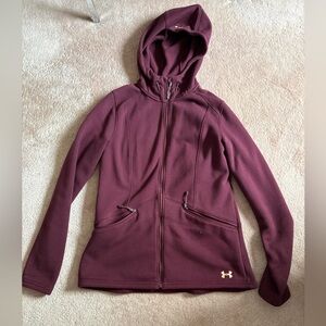 Under Armour Burgundy Fleece Hoodie Zip Up